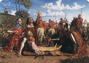 William Holman Hunt Rienzi vowing to obtain justice for the death of his young brother slain in a skirmish between the Colonna and the Orsini factions Spain oil painting artist